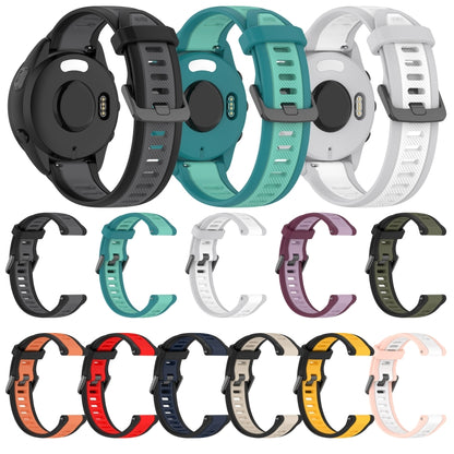 For Garmin Forerunner 265S 18mm Two Color Textured Silicone Watch Band(Teal) - Watch Bands by PMC Jewellery | Online Shopping South Africa | PMC Jewellery