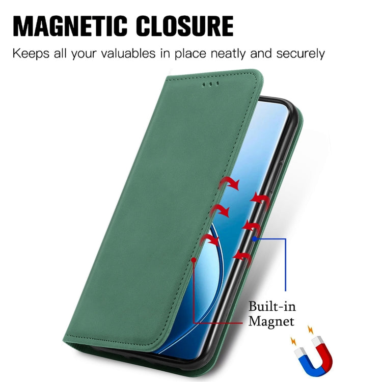 For Realme 12 Pro Retro Skin Feel Magnetic Leather Phone Case(Green) - Realme Cases by PMC Jewellery | Online Shopping South Africa | PMC Jewellery | Buy Now Pay Later Mobicred