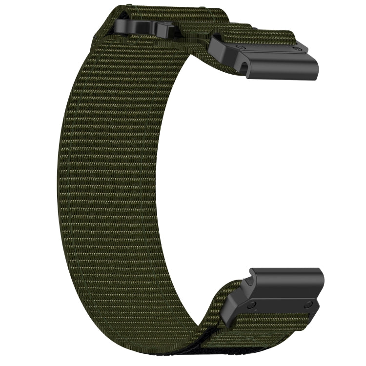 For Garmin Quatix 7 Pro 22mm Nylon Hook And Loop Fastener Watch Band(Army Green) - Watch Bands by PMC Jewellery | Online Shopping South Africa | PMC Jewellery