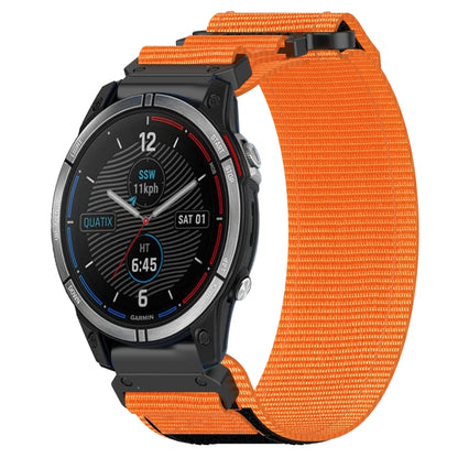 For Garmin Quatix 7 22mm Nylon Hook And Loop Fastener Watch Band(Orange) - Watch Bands by PMC Jewellery | Online Shopping South Africa | PMC Jewellery