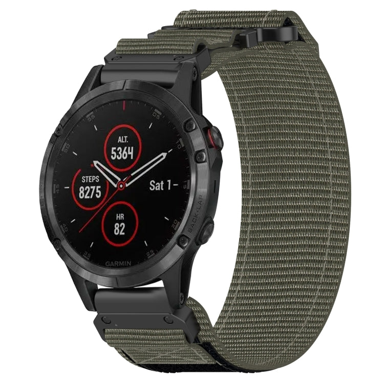 For Garmin Fenix 5 22mm Nylon Hook And Loop Fastener Watch Band(Grey) - Watch Bands by PMC Jewellery | Online Shopping South Africa | PMC Jewellery