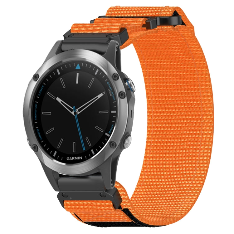 For Garmin Quatix 5 22mm Nylon Hook And Loop Fastener Watch Band(Orange) - Watch Bands by PMC Jewellery | Online Shopping South Africa | PMC Jewellery