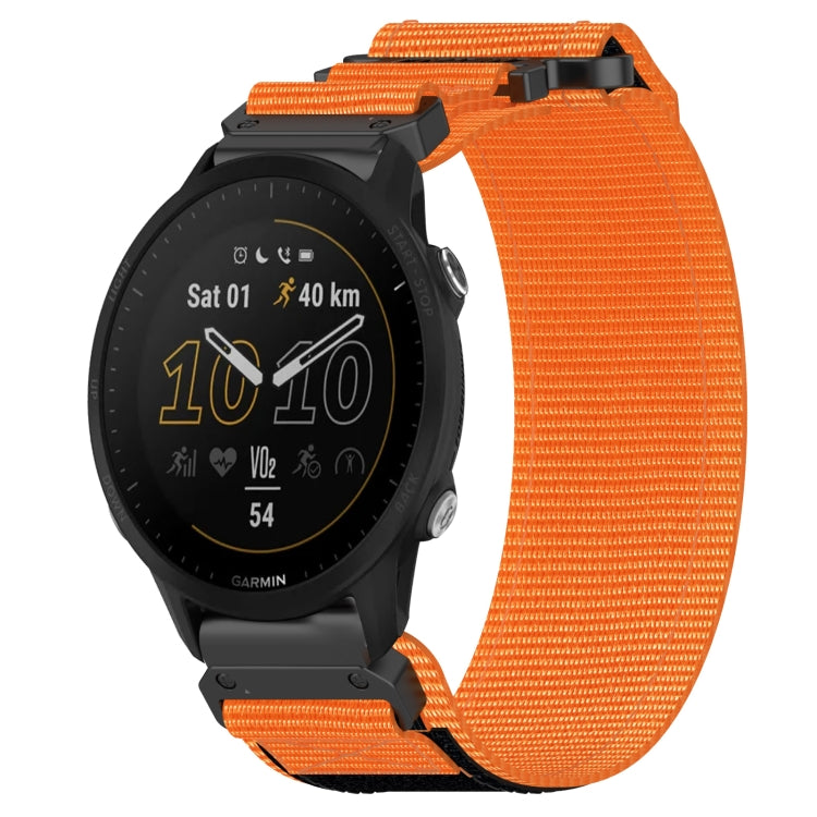 For Garmin Forerunner 955 22mm Nylon Hook And Loop Fastener Watch Band(Orange) - Watch Bands by PMC Jewellery | Online Shopping South Africa | PMC Jewellery