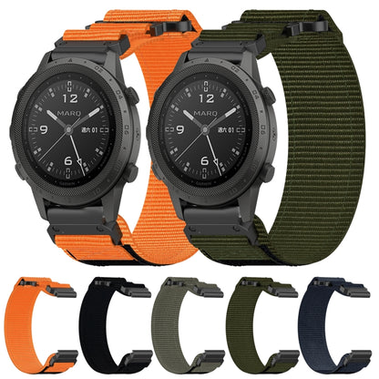 For Garmin Fenix 7 Pro 47mm 22mm Nylon Hook And Loop Fastener Watch Band(Orange) - Watch Bands by PMC Jewellery | Online Shopping South Africa | PMC Jewellery