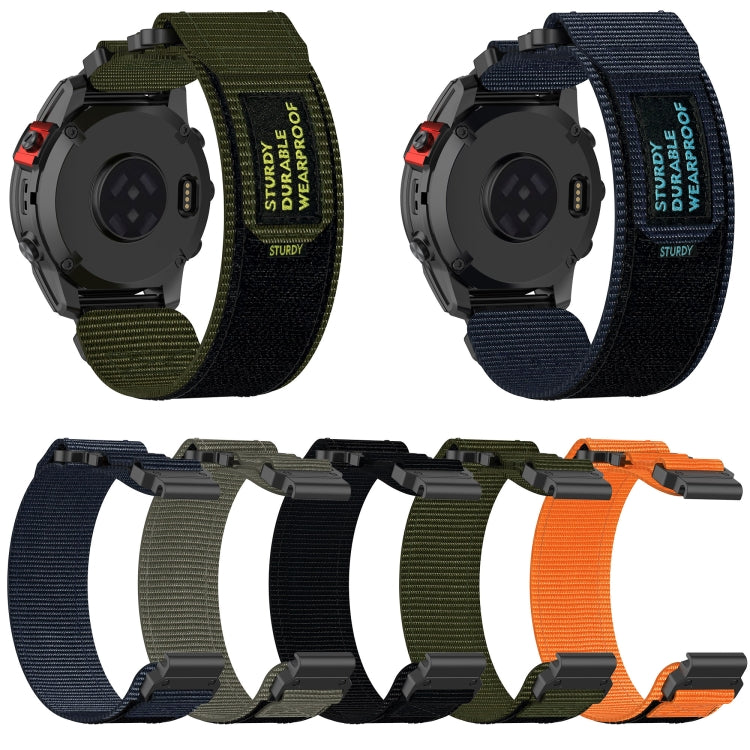 For Garmin MARQ Aviator Gen 2 22mm Nylon Hook And Loop Fastener Watch Band(Army Green) - Watch Bands by PMC Jewellery | Online Shopping South Africa | PMC Jewellery