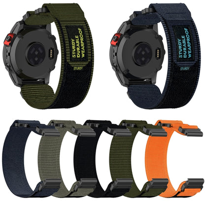 For Garmin Fenix 6 22mm Nylon Hook And Loop Fastener Watch Band(Army Green) - Watch Bands by PMC Jewellery | Online Shopping South Africa | PMC Jewellery