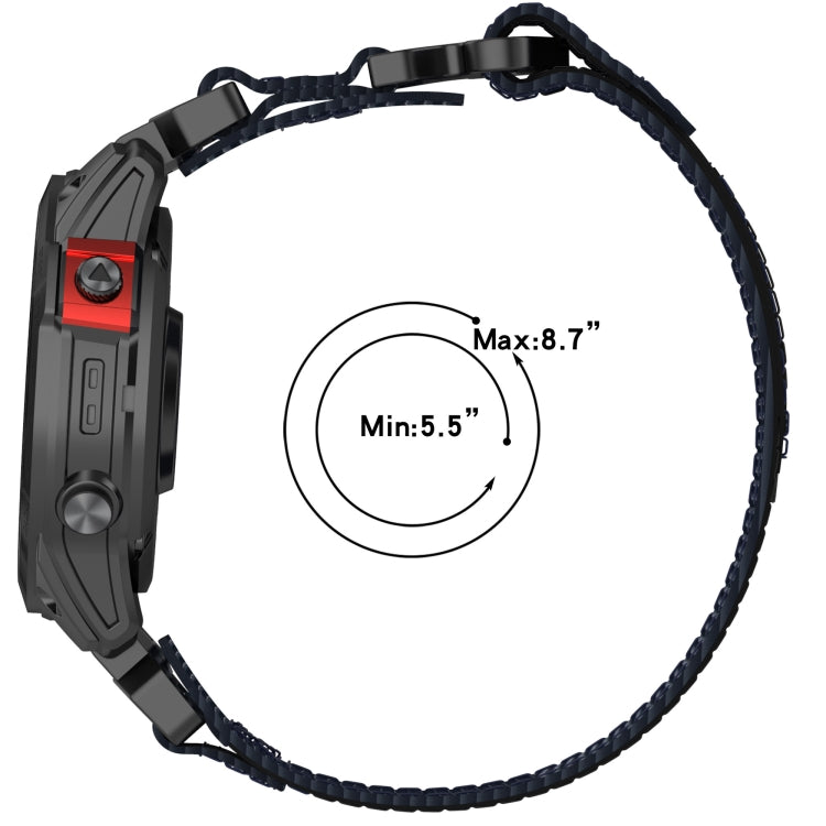 For Garmin Epix Pro 47mm 22mm Nylon Hook And Loop Fastener Watch Band(Black) - Watch Bands by PMC Jewellery | Online Shopping South Africa | PMC Jewellery