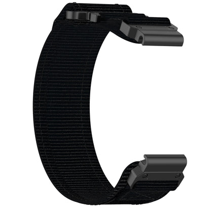 For Garmin Tactix Delta 26mm Nylon Hook And Loop Fastener Watch Band(Black) - Watch Bands by PMC Jewellery | Online Shopping South Africa | PMC Jewellery