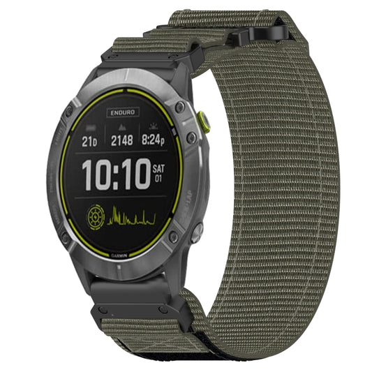 For Garmin Enduro 26mm Nylon Hook And Loop Fastener Watch Band(Grey) - Watch Bands by PMC Jewellery | Online Shopping South Africa | PMC Jewellery