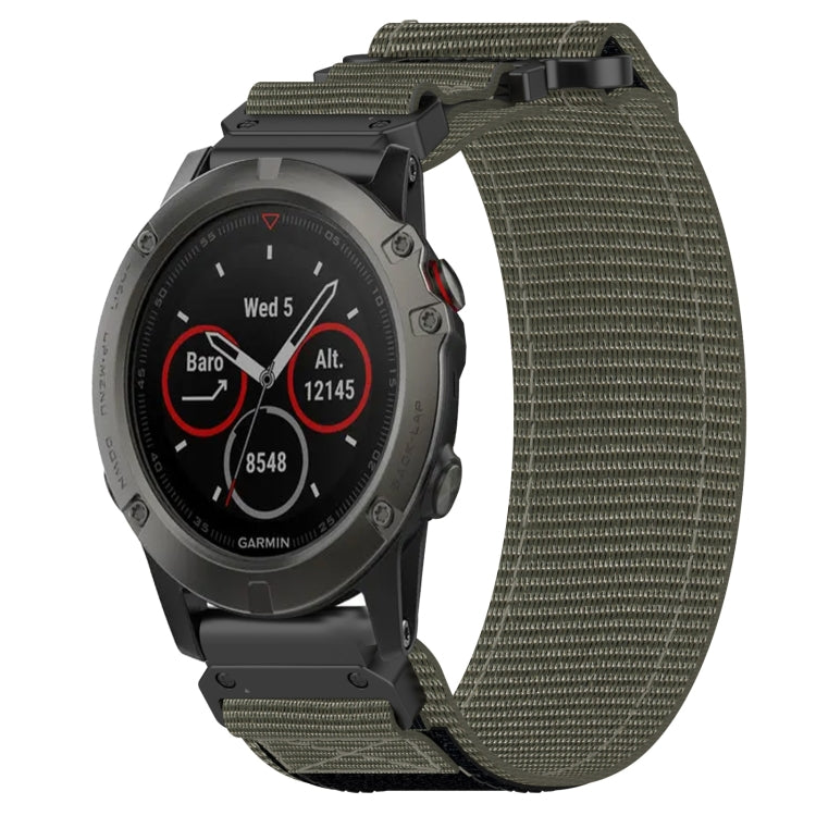 For Garmin Fenix 5X Sapphire 26mm Nylon Hook And Loop Fastener Watch Band(Grey) - Watch Bands by PMC Jewellery | Online Shopping South Africa | PMC Jewellery