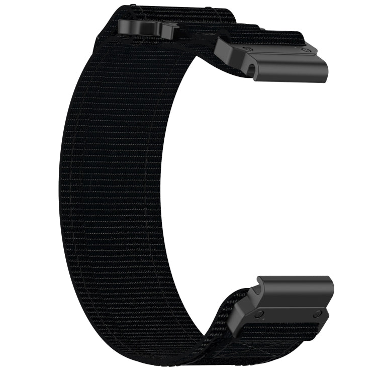 For Garmin Descent MK 2i 26mm Nylon Hook And Loop Fastener Watch Band(Black) - Watch Bands by PMC Jewellery | Online Shopping South Africa | PMC Jewellery