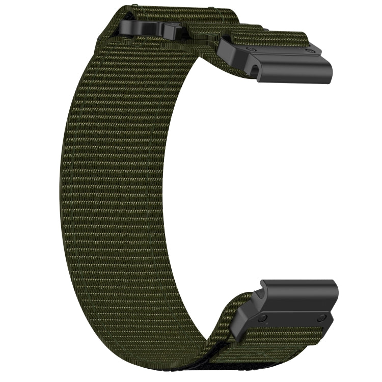 For Garmin Descent MK 2i 26mm Nylon Hook And Loop Fastener Watch Band(Army Green) - Watch Bands by PMC Jewellery | Online Shopping South Africa | PMC Jewellery
