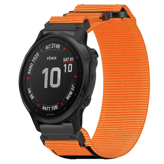 For Garmin Fenix 6S Pro 20mm Nylon Hook And Loop Fastener Watch Band(Orange) - Watch Bands by PMC Jewellery | Online Shopping South Africa | PMC Jewellery