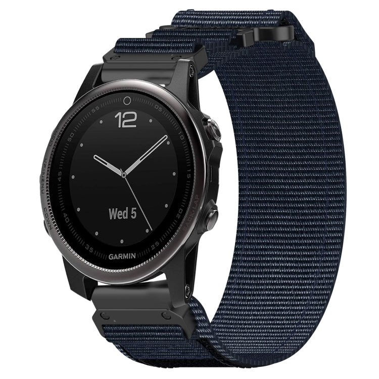 For Garmin Fenix 5S Plus 20mm Nylon Hook And Loop Fastener Watch Band(Blue) - Watch Bands by PMC Jewellery | Online Shopping South Africa | PMC Jewellery