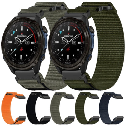 For Garmin Fenix 6S Pro 20mm Nylon Hook And Loop Fastener Watch Band(Army Green) - Watch Bands by PMC Jewellery | Online Shopping South Africa | PMC Jewellery