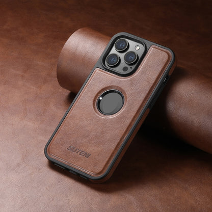 For iPhone 16 Plus Suteni G1 Magsafe Leather Back Phone Case(Brown) - iPhone 16 Plus Cases by Suteni | Online Shopping South Africa | PMC Jewellery | Buy Now Pay Later Mobicred