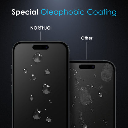 For iPhone 16 Pro NORTHJO A++ 28 Degree Privacy Full Glue Silk Printing Tempered Glass Film - iPhone 16 Pro Tempered Glass by NORTHJO | Online Shopping South Africa | PMC Jewellery | Buy Now Pay Later Mobicred