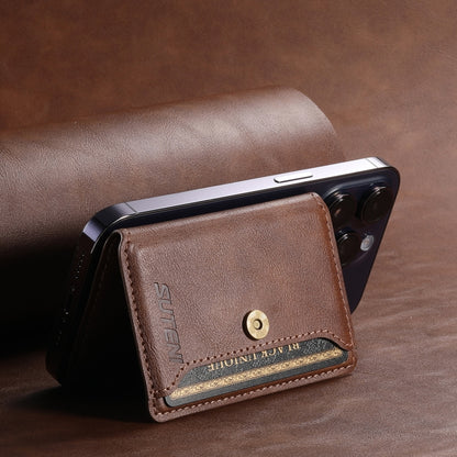 Suteni S2 Phone Magnetic Card Case Card Sleeve MagSafe Magnetic Coil PU Leather(Brown) - Others Accessories by Suteni | Online Shopping South Africa | PMC Jewellery | Buy Now Pay Later Mobicred