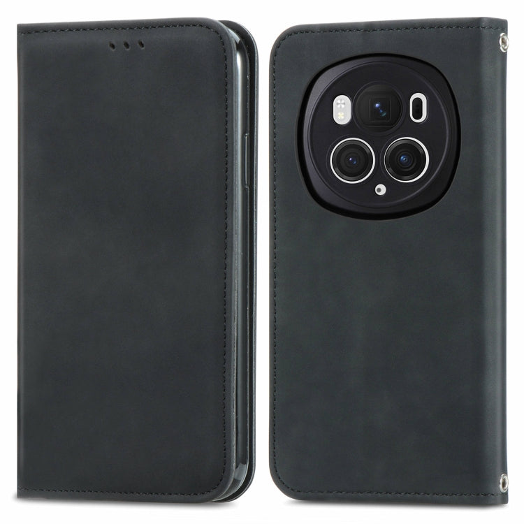 For Honor Magic6 Pro Retro Skin Feel Magnetic Flip Leather Phone Case(Black) - Honor Cases by PMC Jewellery | Online Shopping South Africa | PMC Jewellery | Buy Now Pay Later Mobicred