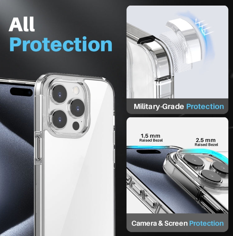 For iPhone 15 Pro Max NORTHJO 3 in 1 Clear Phone Case with Screen Film + Rear Lens Film - iPhone 15 Pro Max Cases by NORTHJO | Online Shopping South Africa | PMC Jewellery | Buy Now Pay Later Mobicred