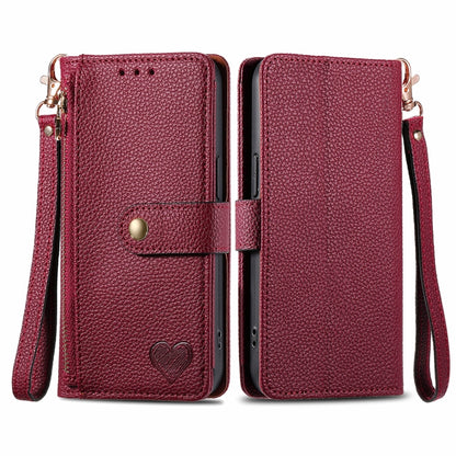 For Motorola Moto G Play 2024 Love Zipper Lanyard Leather Phone Case(Red) - Motorola Cases by PMC Jewellery | Online Shopping South Africa | PMC Jewellery | Buy Now Pay Later Mobicred