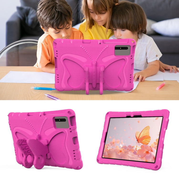 For Samsung Galaxy Tab S9 FE X510 Butterfly Bracket EVA Shockproof Tablet Case(Rose Red) - Galaxy Tab S9 FE by PMC Jewellery | Online Shopping South Africa | PMC Jewellery | Buy Now Pay Later Mobicred