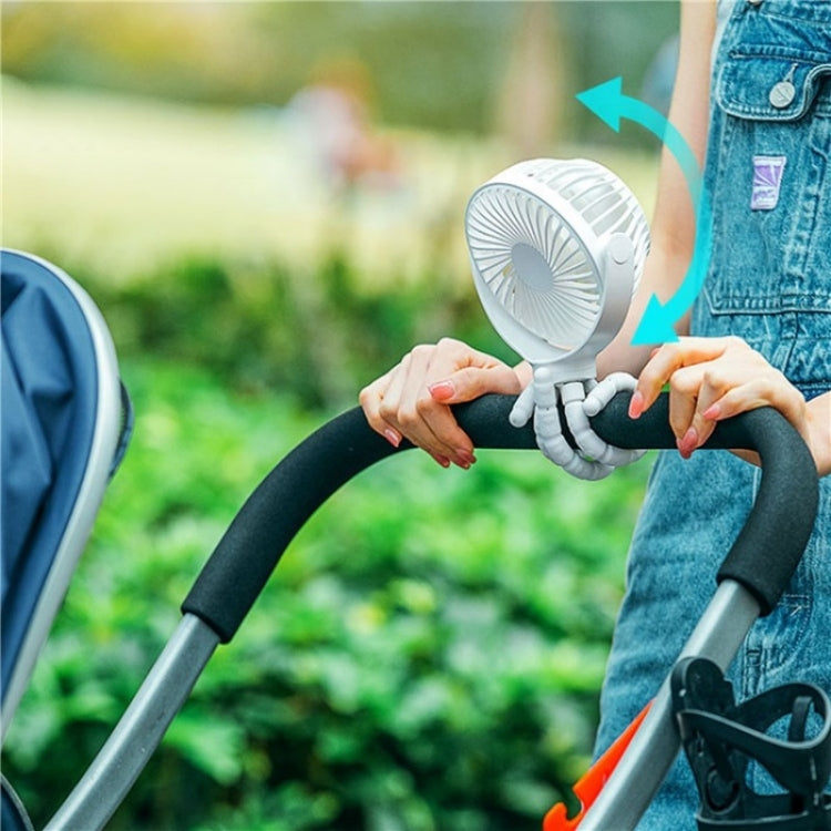 WX1020 Portable Handheld Summer Fan Flexible Octopus Tripod Baby Stroller Desktop Fan(White) - Electric Fans by PMC Jewellery | Online Shopping South Africa | PMC Jewellery | Buy Now Pay Later Mobicred