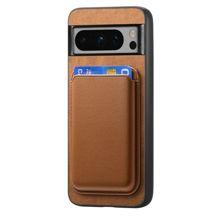 For Google Pixel 9 Retro Magsafe Card Bag PU Back Cover Phone Case(Brown) - Google Cases by PMC Jewellery | Online Shopping South Africa | PMC Jewellery | Buy Now Pay Later Mobicred