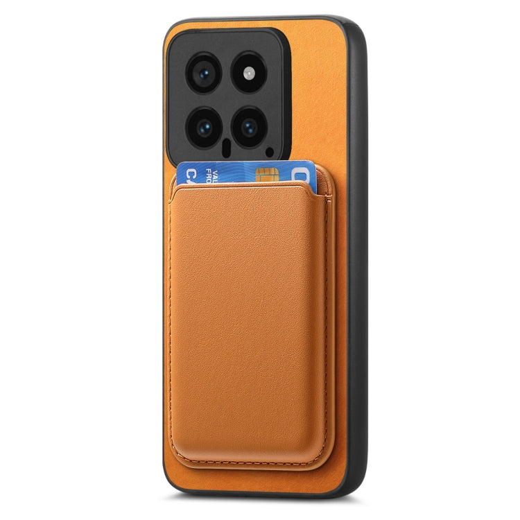 For Xiaomi Redmi K70 / K70 Pro 5G Retro Magsafe Card Bag PU Back Cover Phone Case(Yellow) - K70 Pro Cases by PMC Jewellery | Online Shopping South Africa | PMC Jewellery | Buy Now Pay Later Mobicred