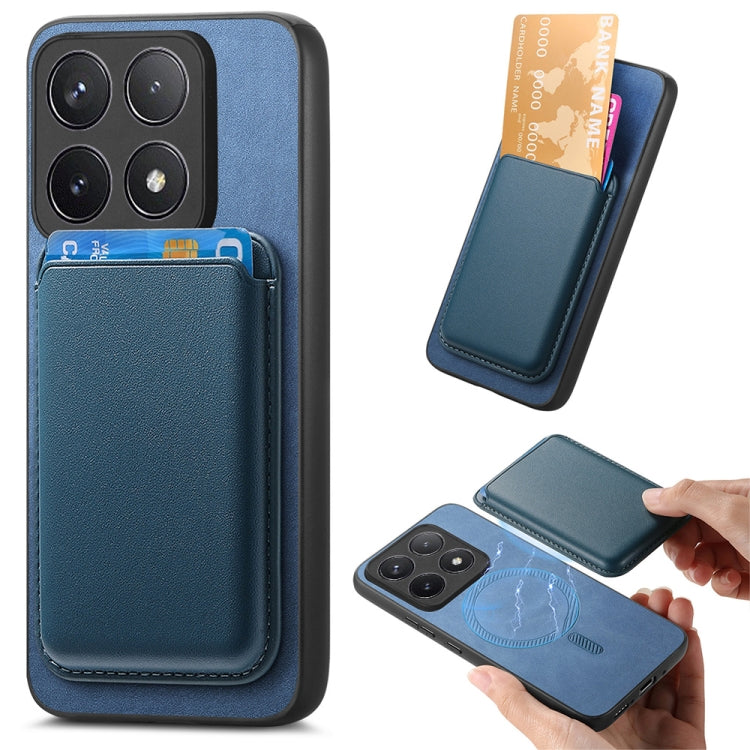 For Xiaomi Redmi K70 / K70 Pro 5G Retro Magsafe Card Bag PU Back Cover Phone Case(Blue) - K70 Pro Cases by PMC Jewellery | Online Shopping South Africa | PMC Jewellery | Buy Now Pay Later Mobicred