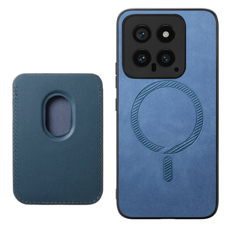 For Xiaomi Redmi K70 / K70 Pro 5G Retro Magsafe Card Bag PU Back Cover Phone Case(Blue) - K70 Pro Cases by PMC Jewellery | Online Shopping South Africa | PMC Jewellery | Buy Now Pay Later Mobicred