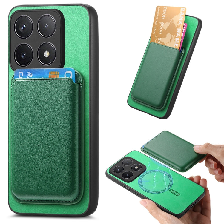 For Xiaomi Redmi K70 / K70 Pro 5G Retro Magsafe Card Bag PU Back Cover Phone Case(Green) - K70 Pro Cases by PMC Jewellery | Online Shopping South Africa | PMC Jewellery | Buy Now Pay Later Mobicred