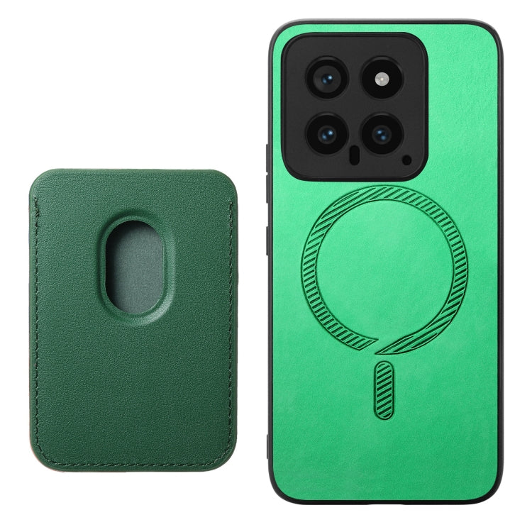 For Xiaomi Redmi K70 / K70 Pro 5G Retro Magsafe Card Bag PU Back Cover Phone Case(Green) - K70 Pro Cases by PMC Jewellery | Online Shopping South Africa | PMC Jewellery | Buy Now Pay Later Mobicred