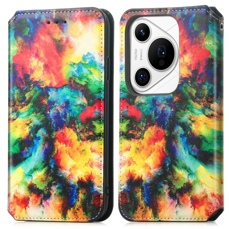 For Huawei Pura 70 Pro CaseNeo Colorful Magnetic Leather Phone Case(Colorful Cloud) - Huawei Cases by PMC Jewellery | Online Shopping South Africa | PMC Jewellery | Buy Now Pay Later Mobicred