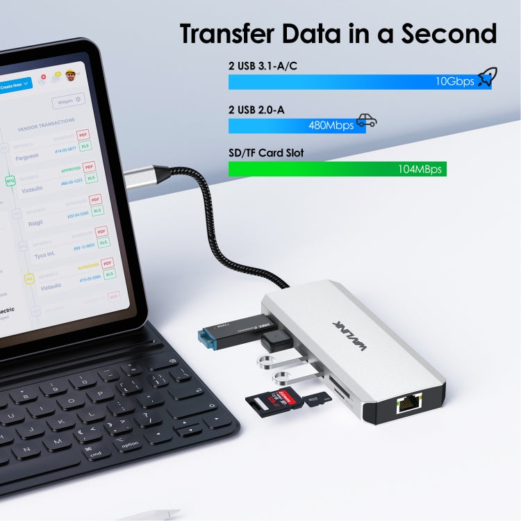 WAVLINK UMD306 12 in 1 Dual 8K Triple Monitor Multiport Adapter - USB HUB by WAVLINK | Online Shopping South Africa | PMC Jewellery | Buy Now Pay Later Mobicred