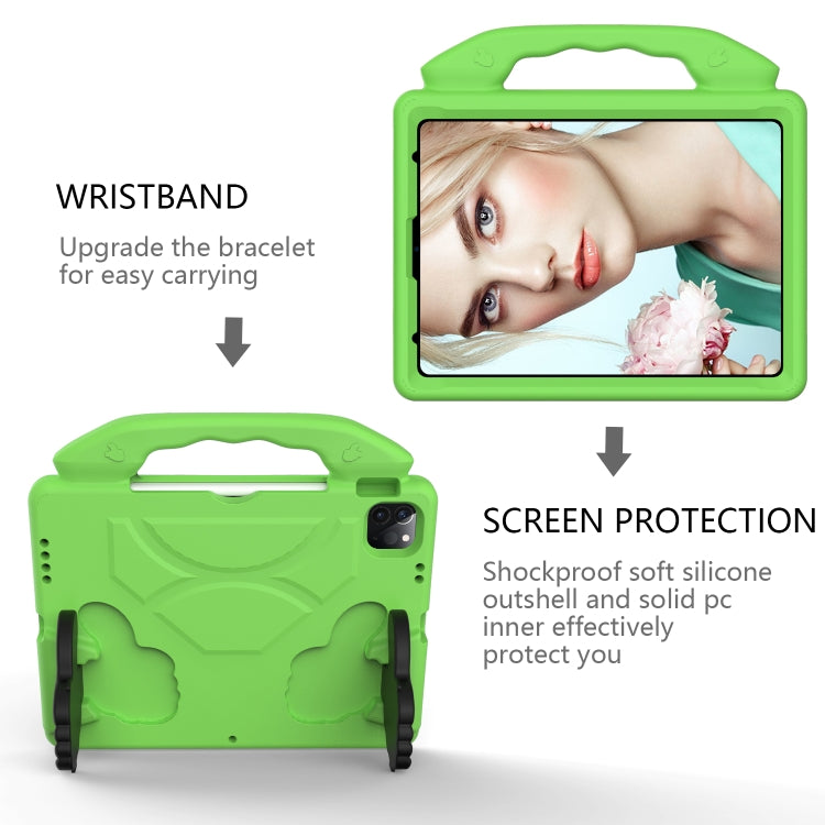 For iPad Pro 13 2024 Children EVA Shockproof Tablet Case with Thumb Bracket(Green) - iPad Pro 13 2024 Cases by PMC Jewellery | Online Shopping South Africa | PMC Jewellery | Buy Now Pay Later Mobicred