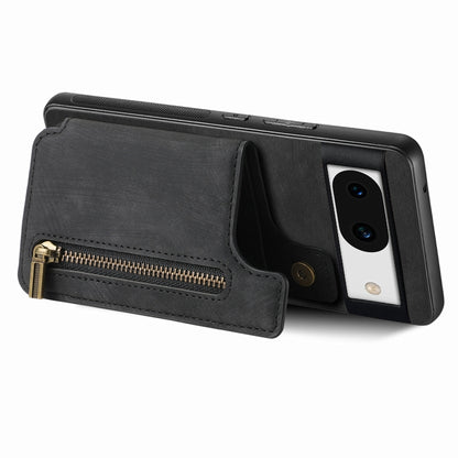 For Google Pixel 9 / 9 Pro Retro Leather Zipper Wallet Back Phone Case(Black) - Google Cases by PMC Jewellery | Online Shopping South Africa | PMC Jewellery | Buy Now Pay Later Mobicred