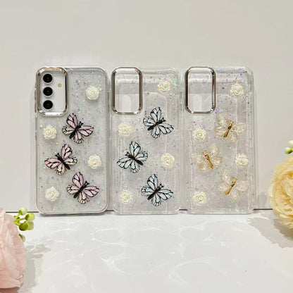 For Samsung Galaxy S25 Ultra 5G Three-dimensional Butterfly Glitter TPU  Phone Case(Gold) - Galaxy S25 Ultra 5G Cases by PMC Jewellery | Online Shopping South Africa | PMC Jewellery | Buy Now Pay Later Mobicred