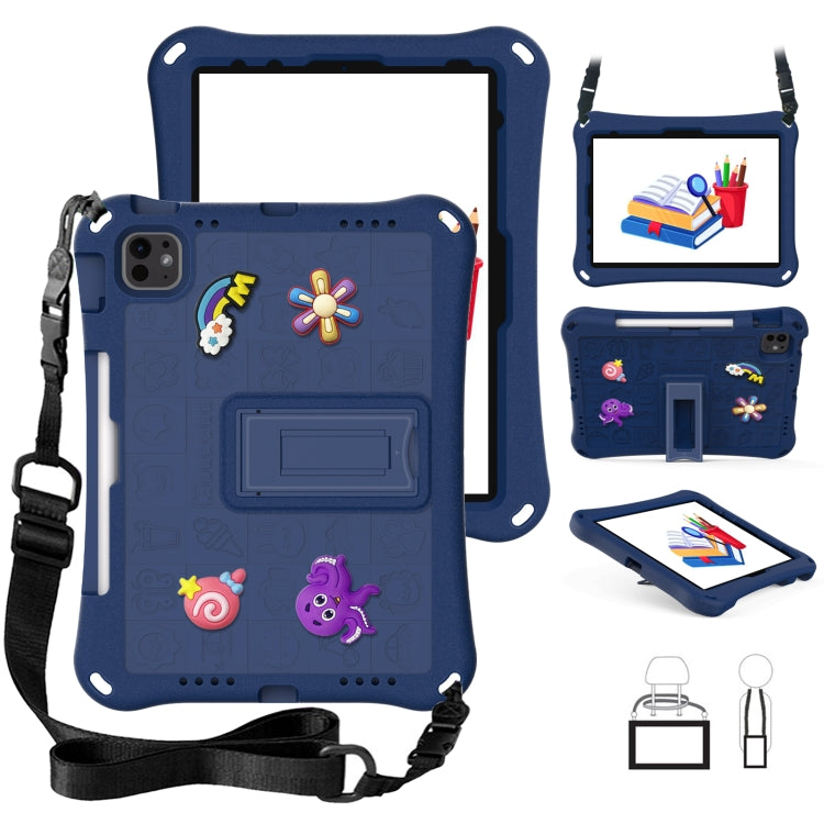 For iPad Pro 11 2024 Hi Baby EVA Full Body Tablet Case with Strap(Navy Blue) - iPad Pro 11 2024 Cases by PMC Jewellery | Online Shopping South Africa | PMC Jewellery | Buy Now Pay Later Mobicred