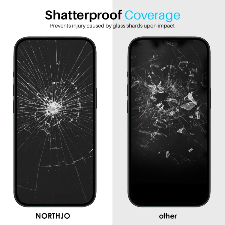 For iPhone 15 Pro Max NORTHJO 2pcs A++ Tempered Glass Film with Installation Frame - iPhone 15 Pro Max Tempered Glass by NORTHJO | Online Shopping South Africa | PMC Jewellery | Buy Now Pay Later Mobicred