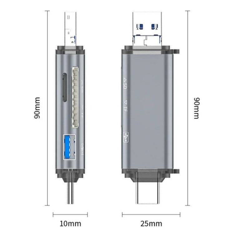 ADS-306 U-Disk Data Transfer Adapter USB / 8 Pin / Type-C Plug SD TF Card Reader - U Disk & Card Reader by PMC Jewellery | Online Shopping South Africa | PMC Jewellery | Buy Now Pay Later Mobicred