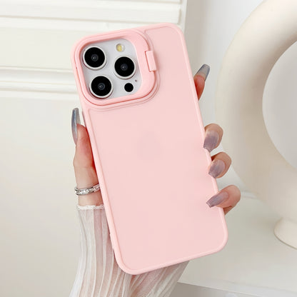 For iPhone 16 Pro Max Lens Frame Holder Shockproof Phone Case(Pink) - iPhone 16 Pro Max Cases by PMC Jewellery | Online Shopping South Africa | PMC Jewellery | Buy Now Pay Later Mobicred