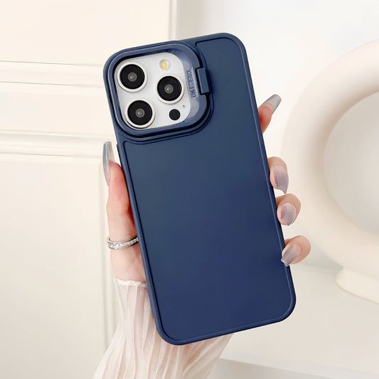 For iPhone 16 Pro Lens Frame Holder Shockproof Phone Case(Blue) - iPhone 16 Pro Cases by PMC Jewellery | Online Shopping South Africa | PMC Jewellery | Buy Now Pay Later Mobicred