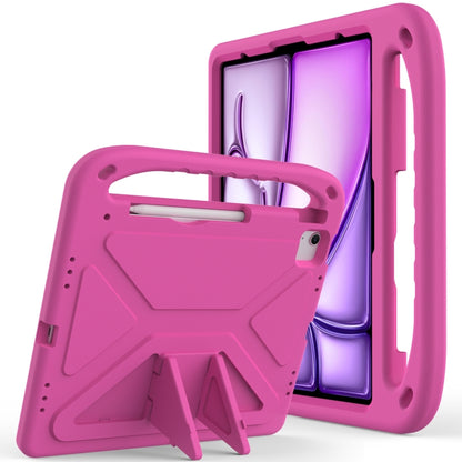 For iPad Air 13 2024 Handle EVA Shockproof Tablet Case with Holder(RoseRed) - iPad Air 13 2024 Cases by PMC Jewellery | Online Shopping South Africa | PMC Jewellery | Buy Now Pay Later Mobicred