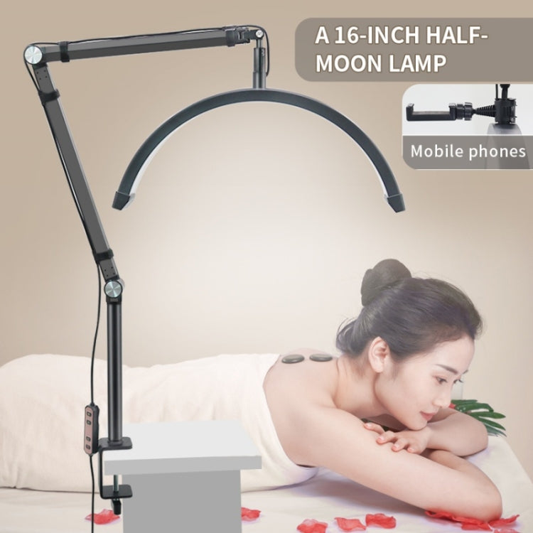 HD-M3X Pro 16 inch Adjustable Brightness Beauty Light Half Moon Light Eyelash Tech Lamp, Plug:UK Plug(White) - Selfie Light by PMC Jewellery | Online Shopping South Africa | PMC Jewellery | Buy Now Pay Later Mobicred