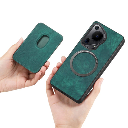 For Huawei Pura 70 Ultra Retro Leather Card Bag Magnetic Phone Case(Green) - Huawei Cases by PMC Jewellery | Online Shopping South Africa | PMC Jewellery | Buy Now Pay Later Mobicred