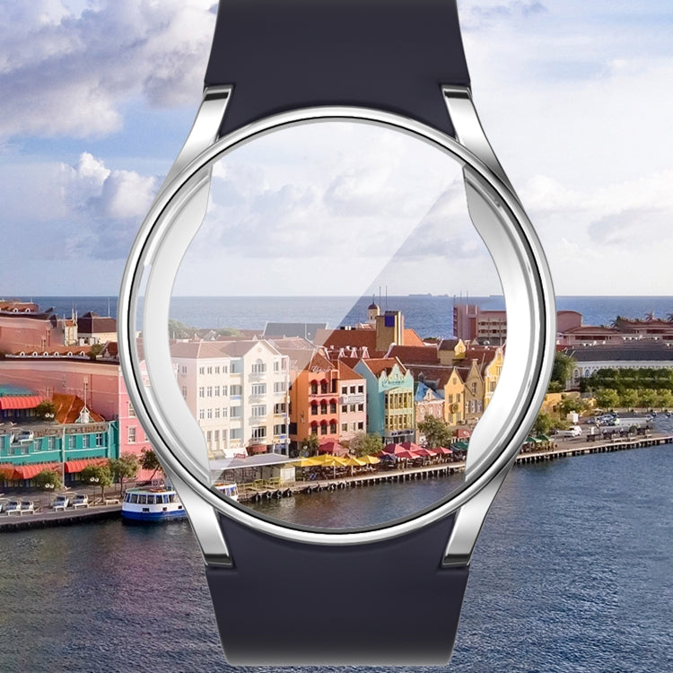 For Samsun Galaxy Watch 7 44mm Full Coverage TPU Electroplated Watch Protective Case(Black) - Watch Cases by PMC Jewellery | Online Shopping South Africa | PMC Jewellery | Buy Now Pay Later Mobicred