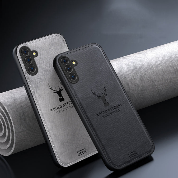 For Samsung Galaxy S25+ 5G Deer Head Cloth Skin All-inclusive Phone Case(Black) - Galaxy S25+ 5G Cases by PMC Jewellery | Online Shopping South Africa | PMC Jewellery | Buy Now Pay Later Mobicred