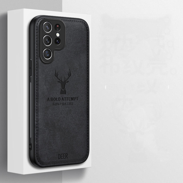 For Samsung Galaxy S25 Ultra 5G Deer Head Cloth Skin All-inclusive Phone Case(White) - Galaxy S25 Ultra 5G Cases by PMC Jewellery | Online Shopping South Africa | PMC Jewellery | Buy Now Pay Later Mobicred