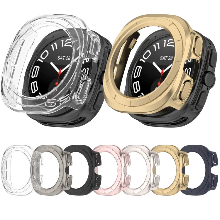 For Samsung Galaxy Watch Ultra 47mm Half Coverage Hollowed PC Watch Protective Case(Champagne) - Watch Cases by PMC Jewellery | Online Shopping South Africa | PMC Jewellery | Buy Now Pay Later Mobicred